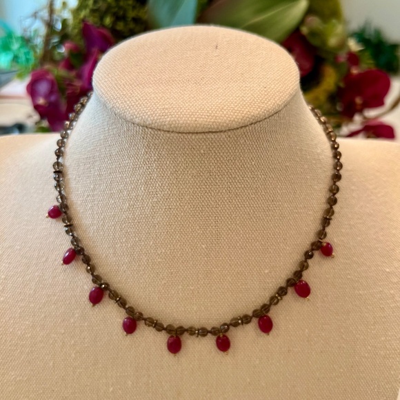 Smokey Quartz & Rose Quartz Necklace - Picture 3 of 3